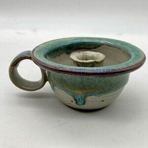 VTG Sauk Mountain Pottery Chamberstick Holder SMP Steve‎ Murray Glazed Stoneware